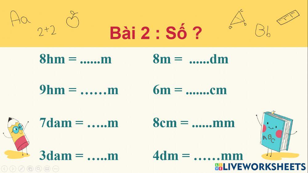 Bảng đơn vị đo độ dài