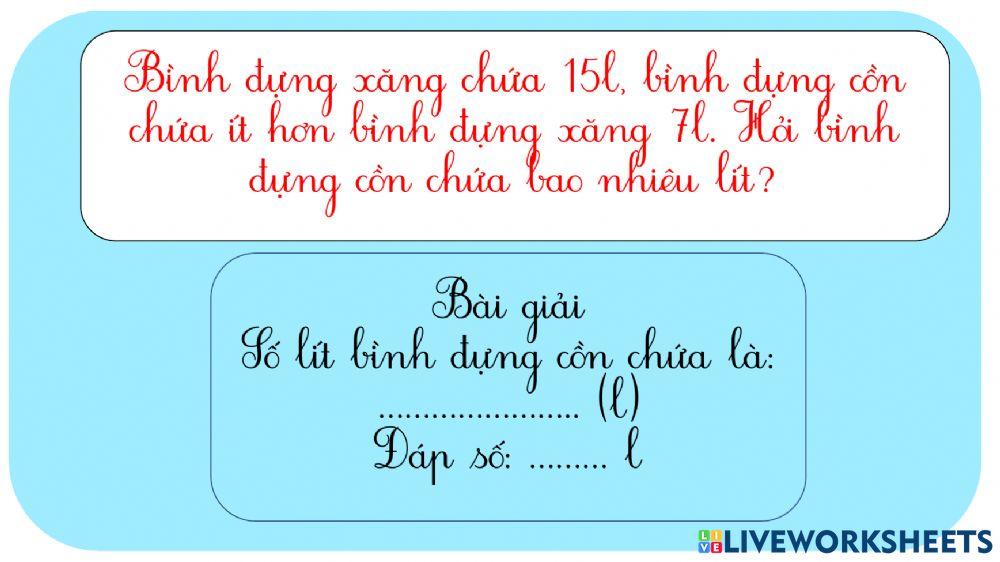 Phiếu bài tập Toán