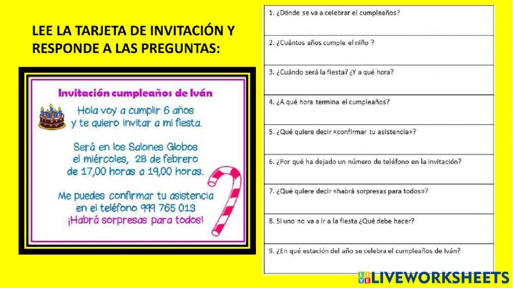 Tarjeta de invitación