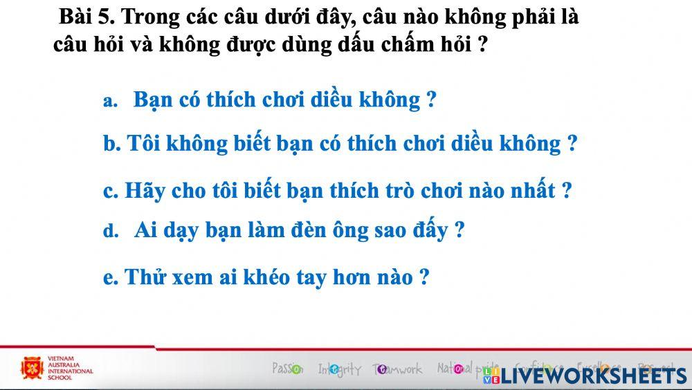 LTVC: Luyện tập về câu hỏi