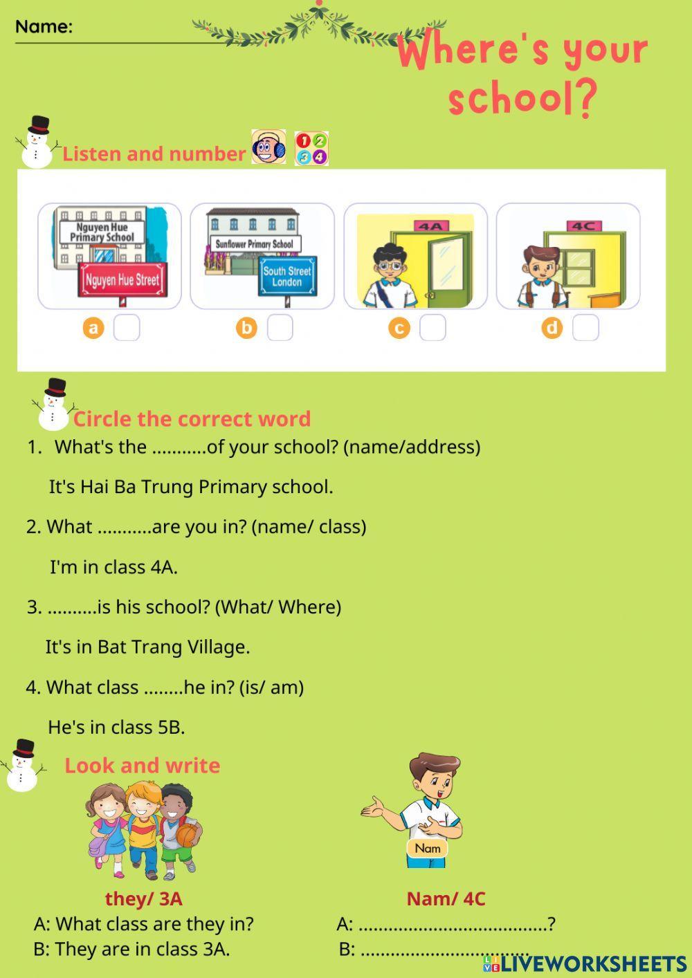 Where is your school? Lesson 2