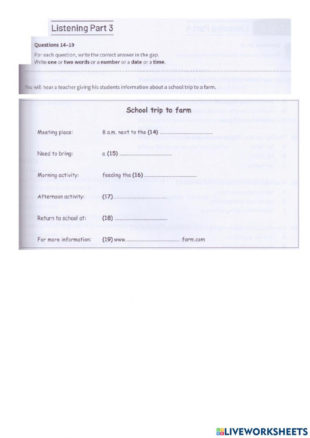 listening part 3 and 4