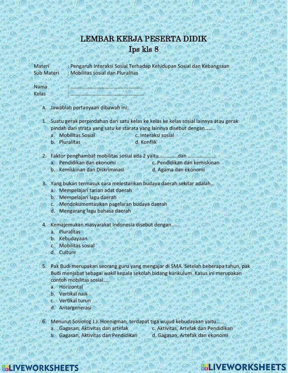 Ulangan harian 2 - mobilitas sosial