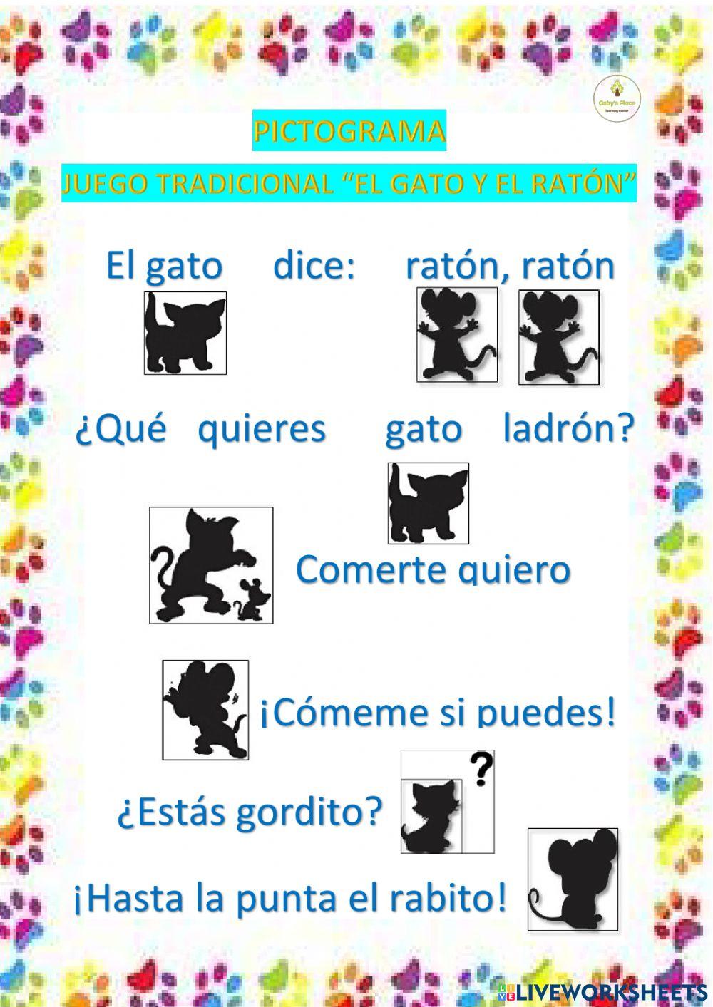 Pictograma -el gato y el ratón-