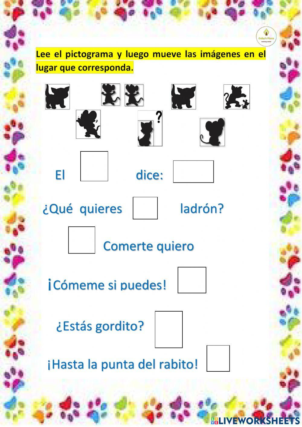 Pictograma -el gato y el ratón-