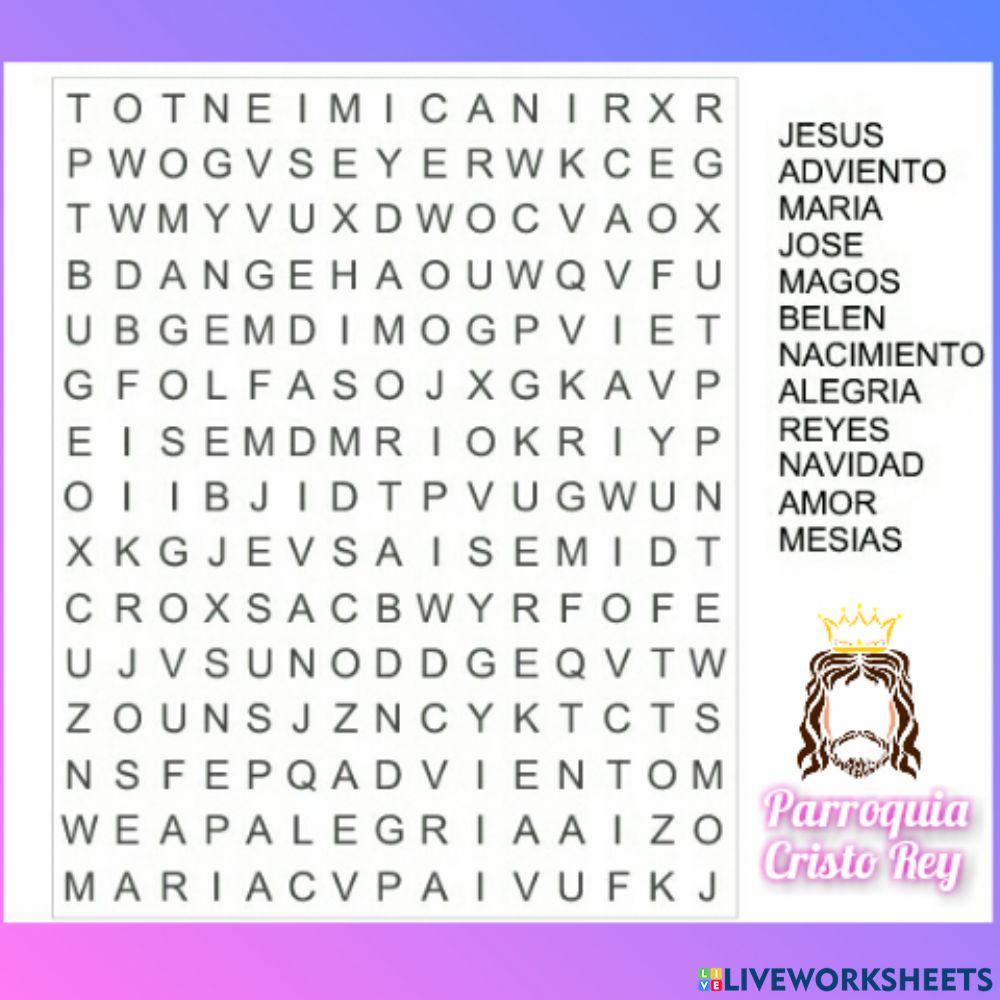 Sopa de letras de adviento