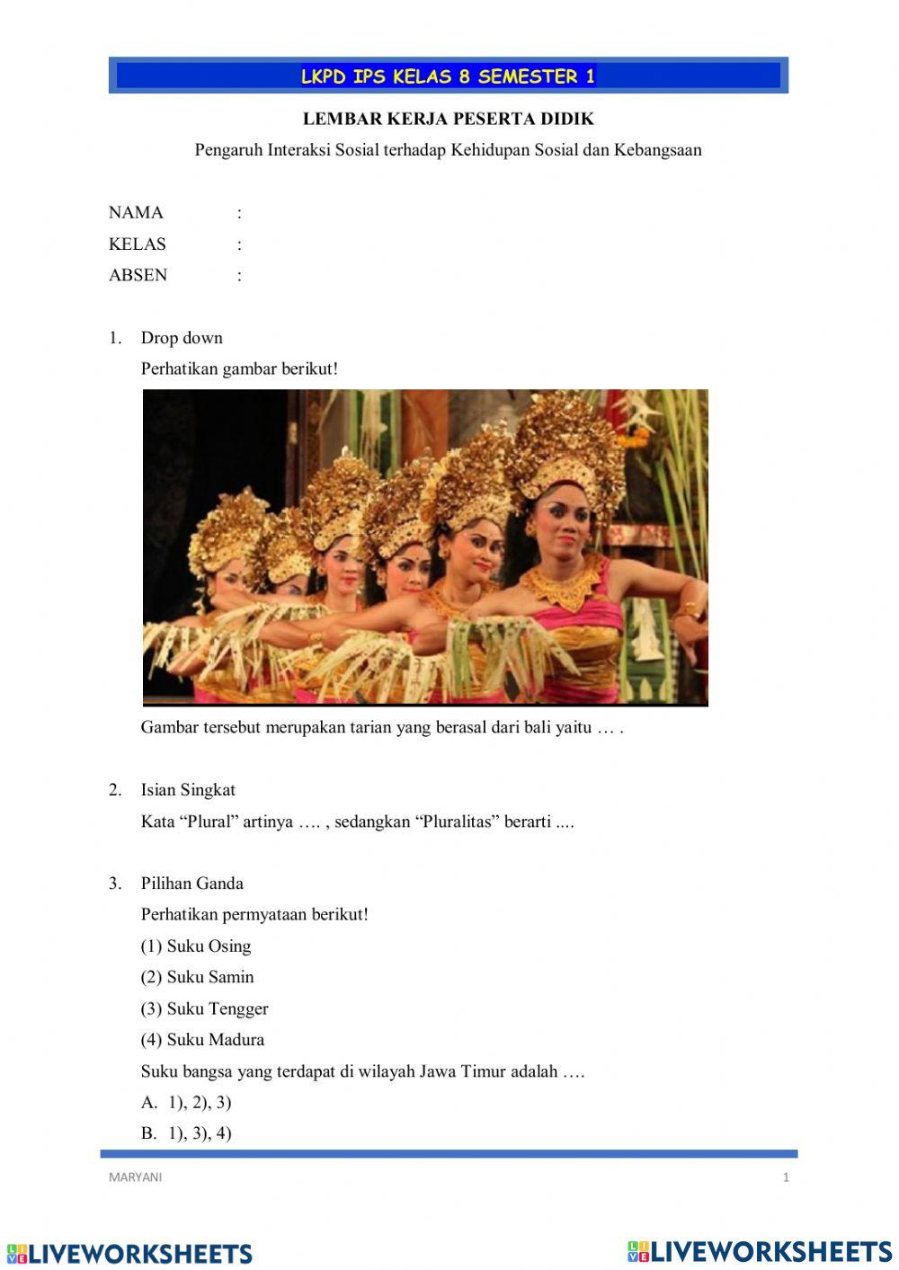 Kelas 8 - ulangan harian 2