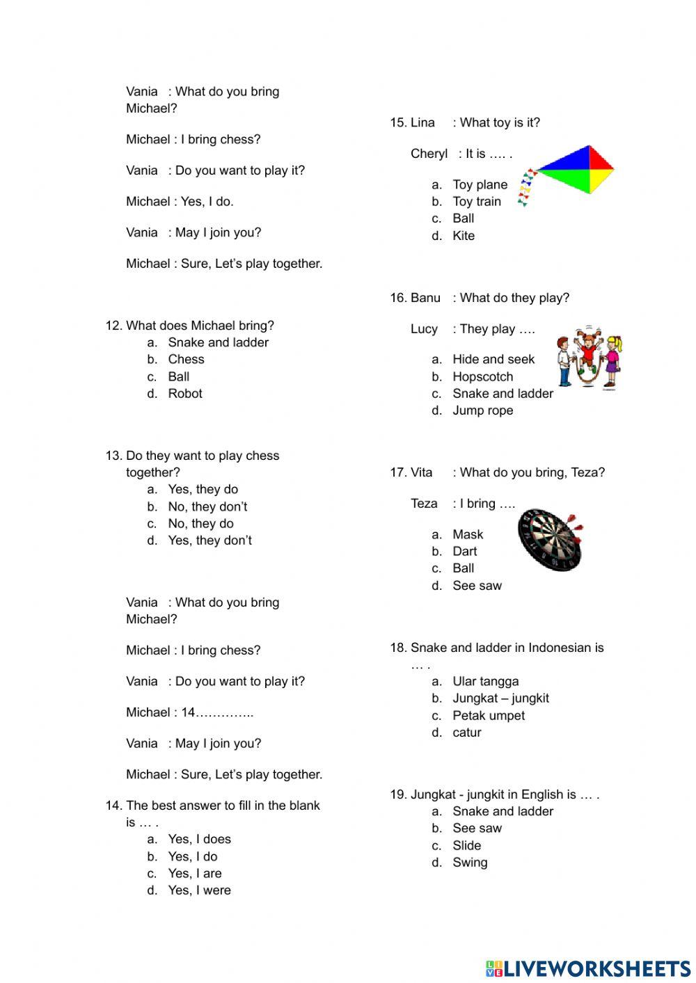 Latihan PAS Grade 3 Semester 1 Latihan PAS Grade 3 Semester 1