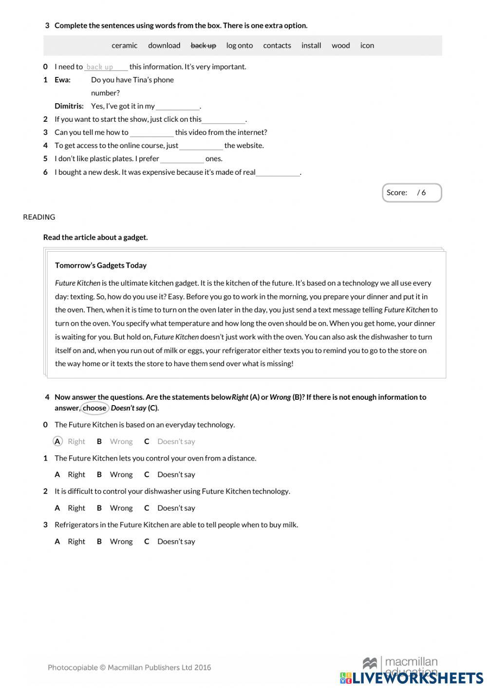 Pre Inter D - Quiz 2