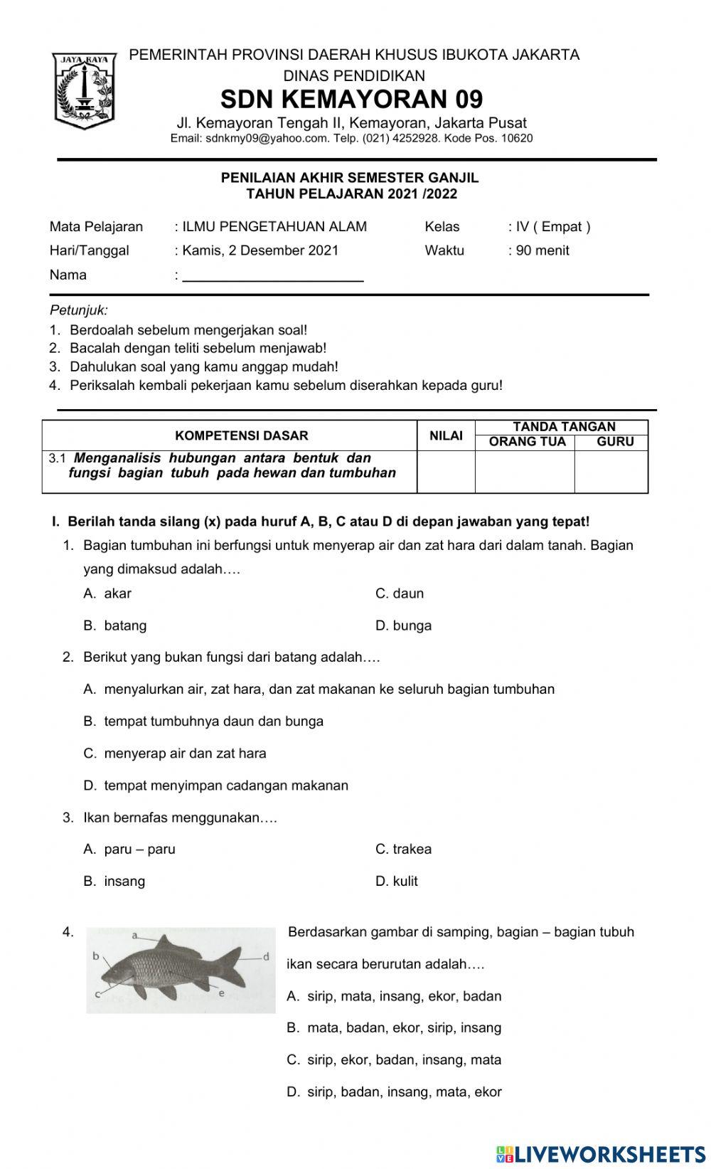 Pas ipa kd 3.1 semester ganjil 2021-2022