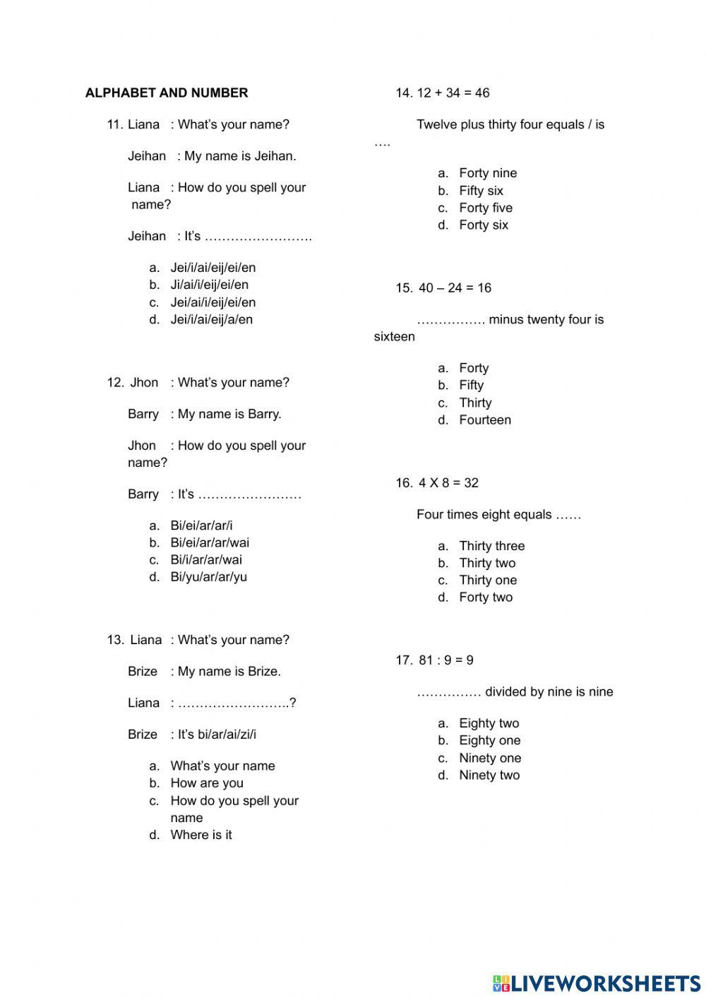 Latihan Soal Grade 4 Semester 1 Latihan Soal Grade 4 Semester 1