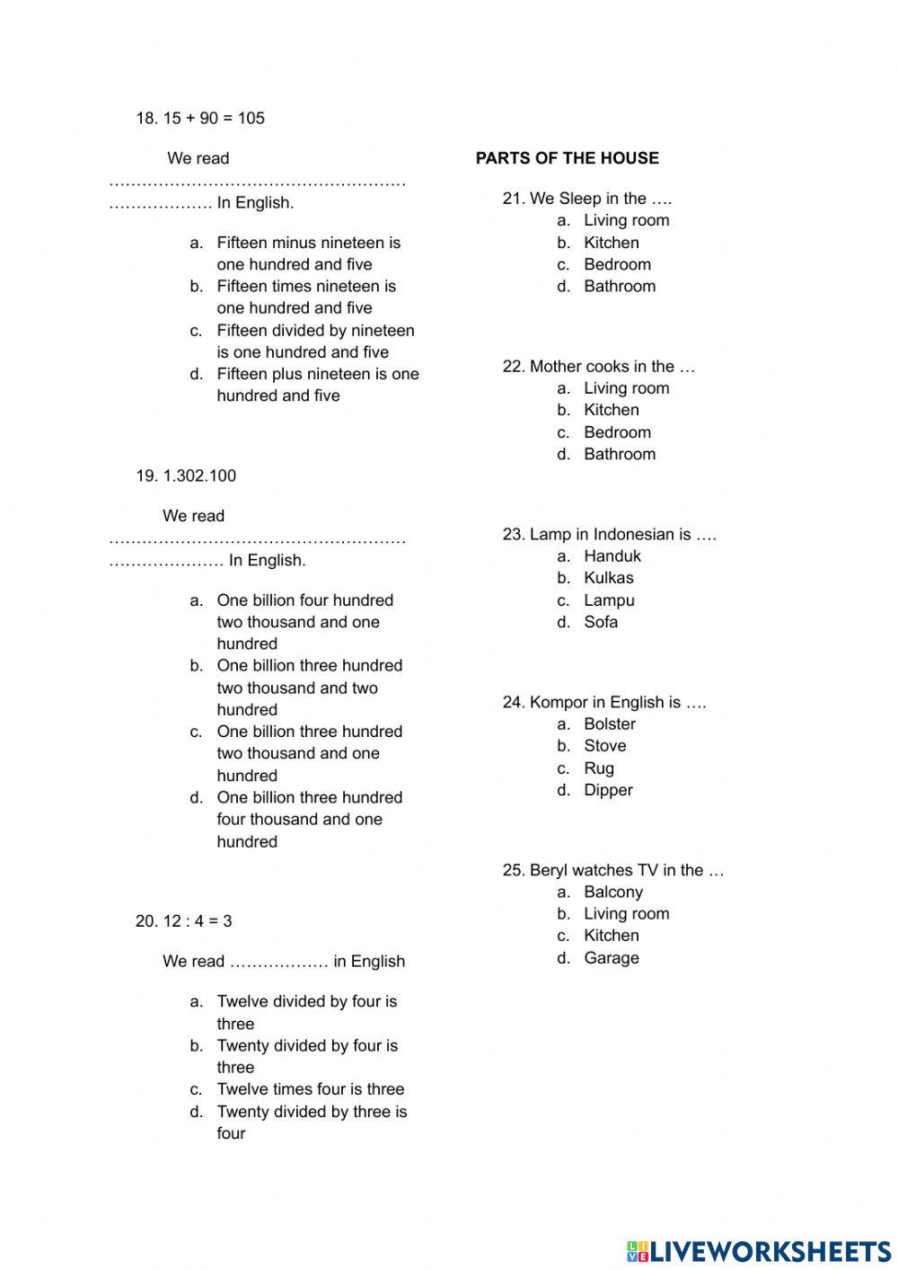 Latihan Soal Grade 4 Semester 1 Latihan Soal Grade 4 Semester 1