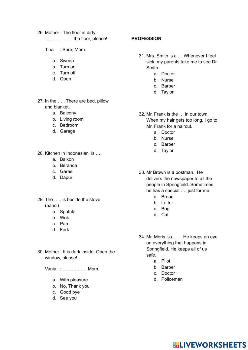 Latihan Soal Grade 4 Semester 1 Latihan Soal Grade 4 Semester 1