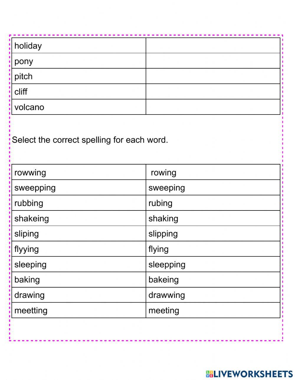 Word Study- Spelling