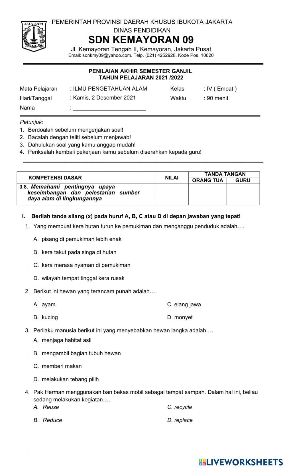 Pas ipa kd 3.8 semester ganjil 2021-2022