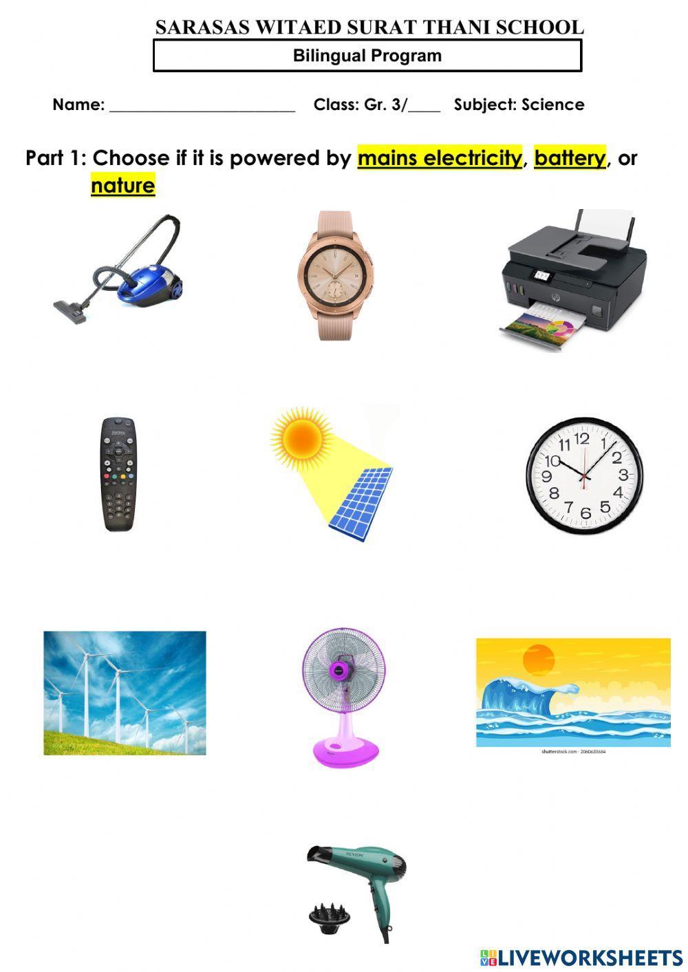 Sources of Electricity