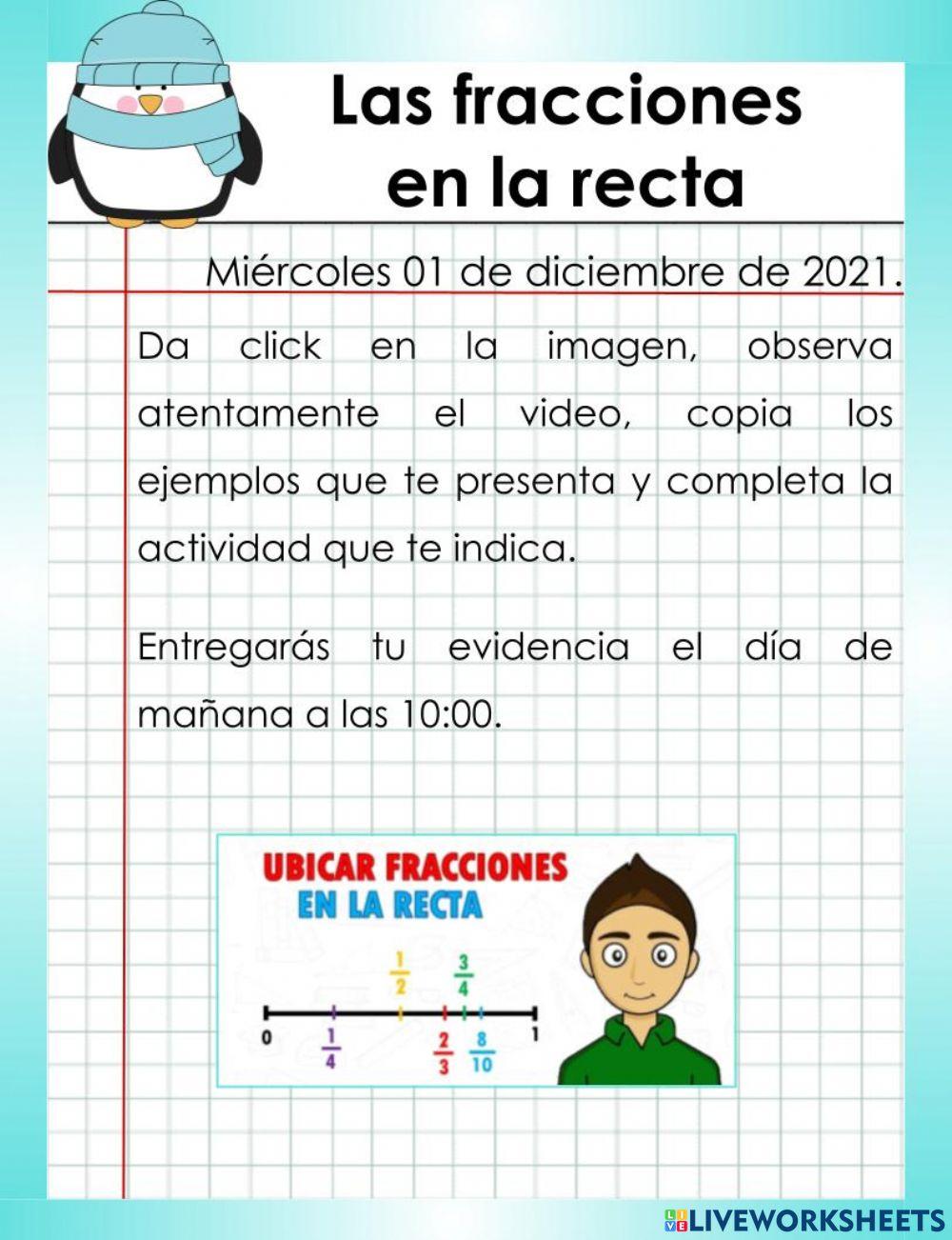 Fracciones en la recta