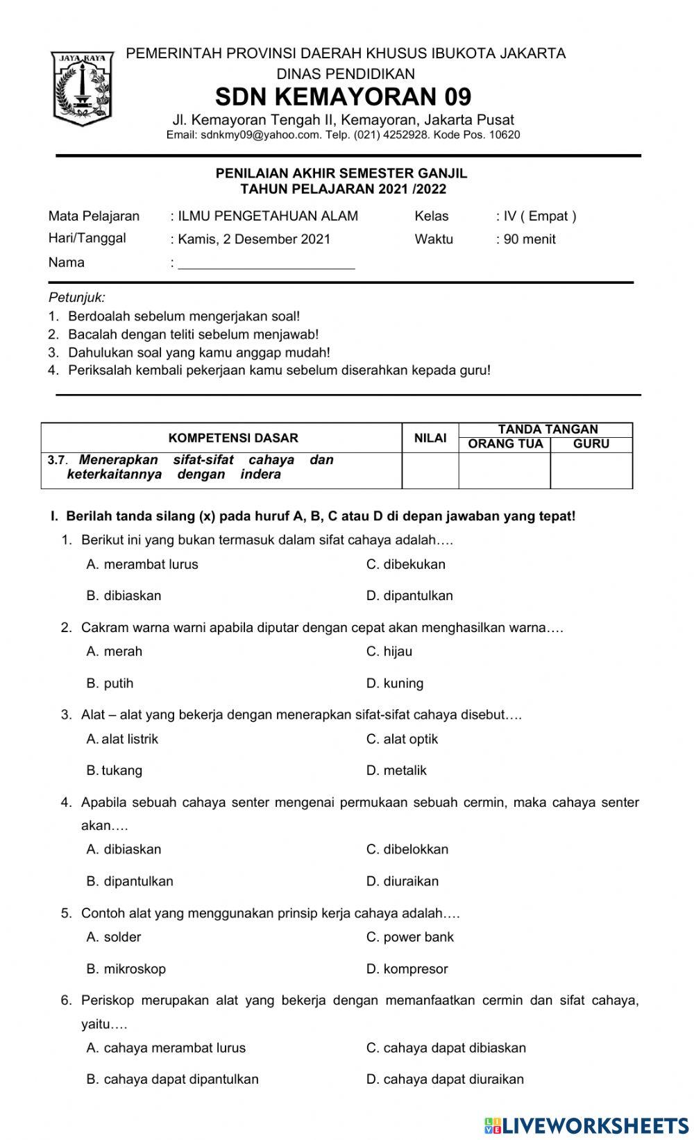 Pas ipa kd 3.7 semester ganjil 2021-2022