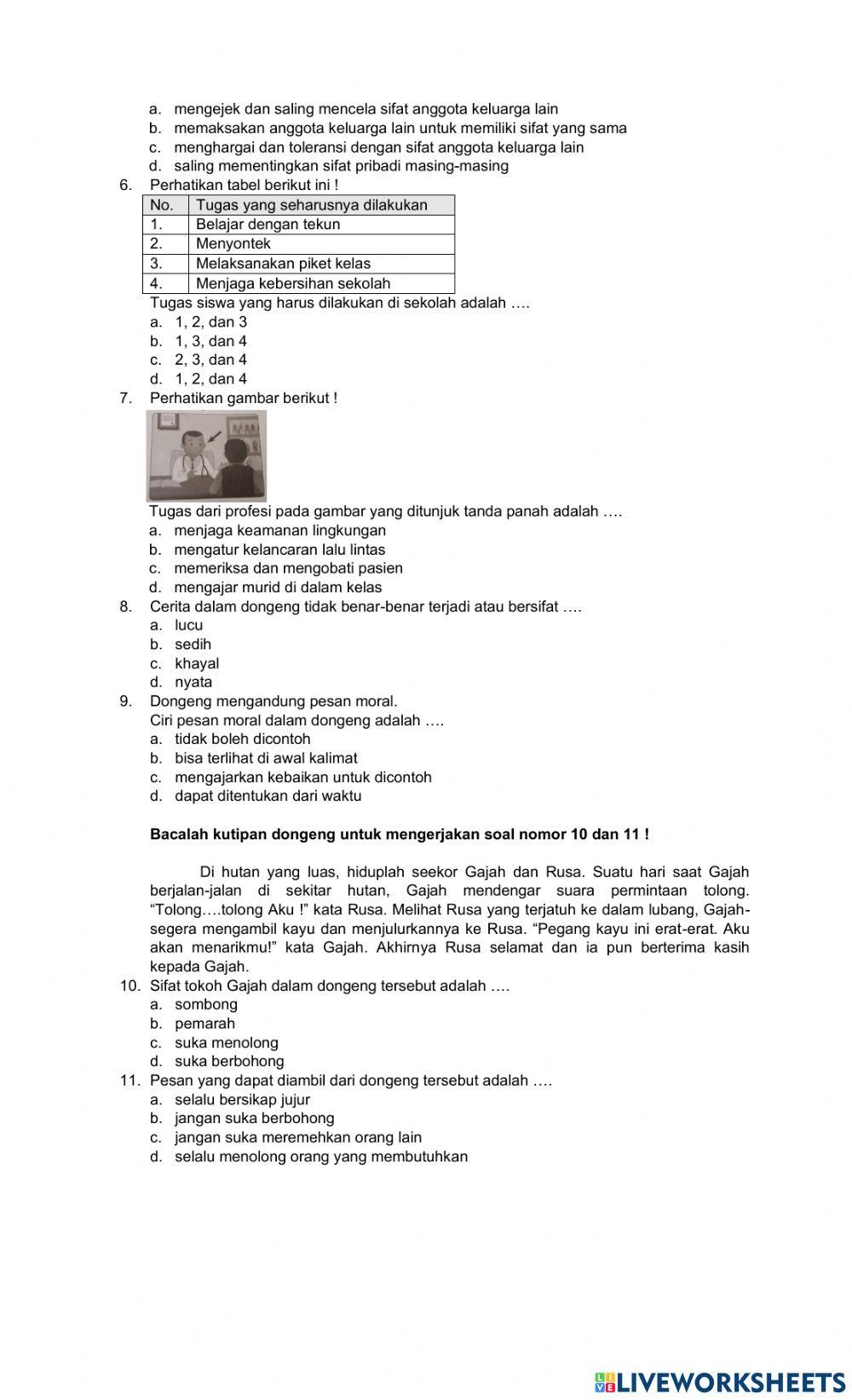 Soal PAS Tema 2 Semester Ganjil 2021