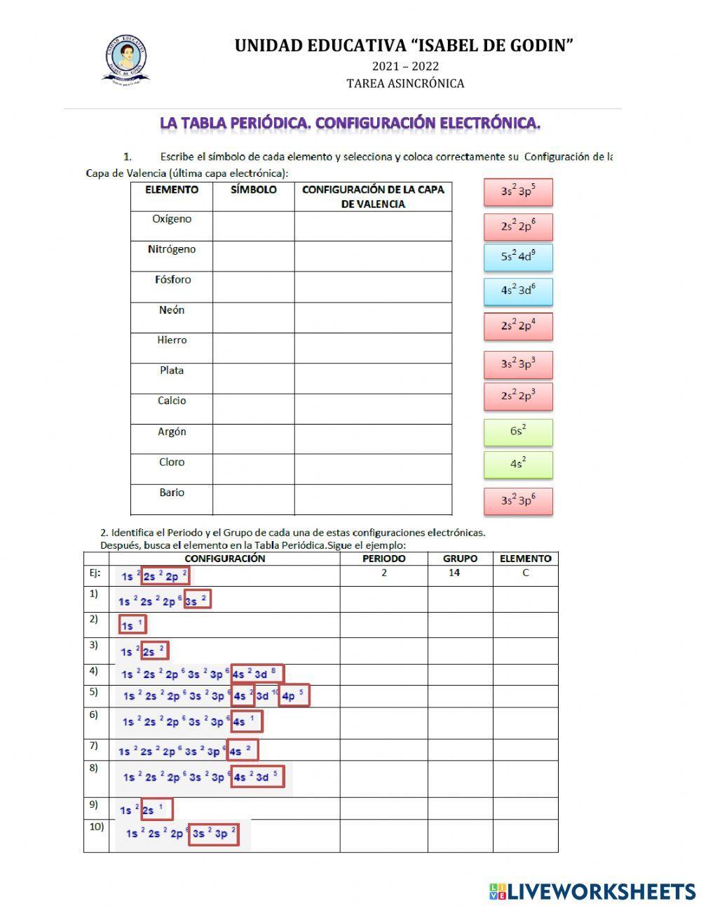 Configuracion electronica