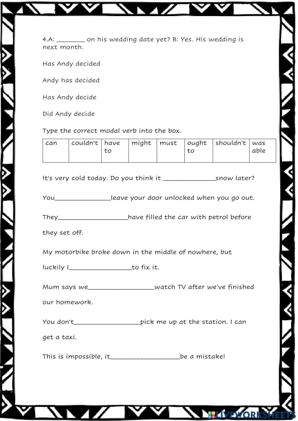 Exam preintermediate, english