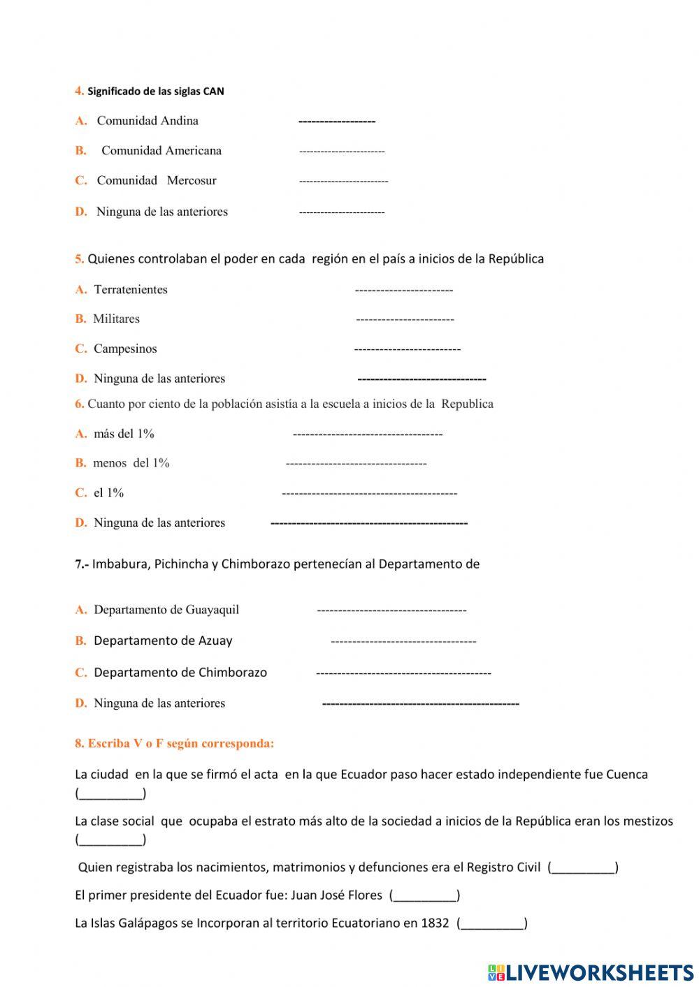 Ecuador a inicis de la República