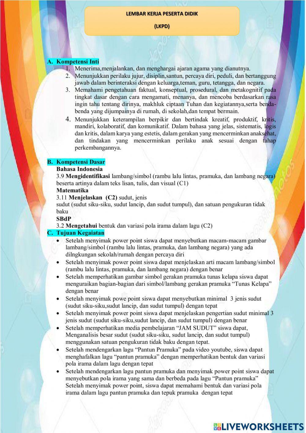 E-lkpd tema 8 subtema 1 pembelajaran 1 kelas3