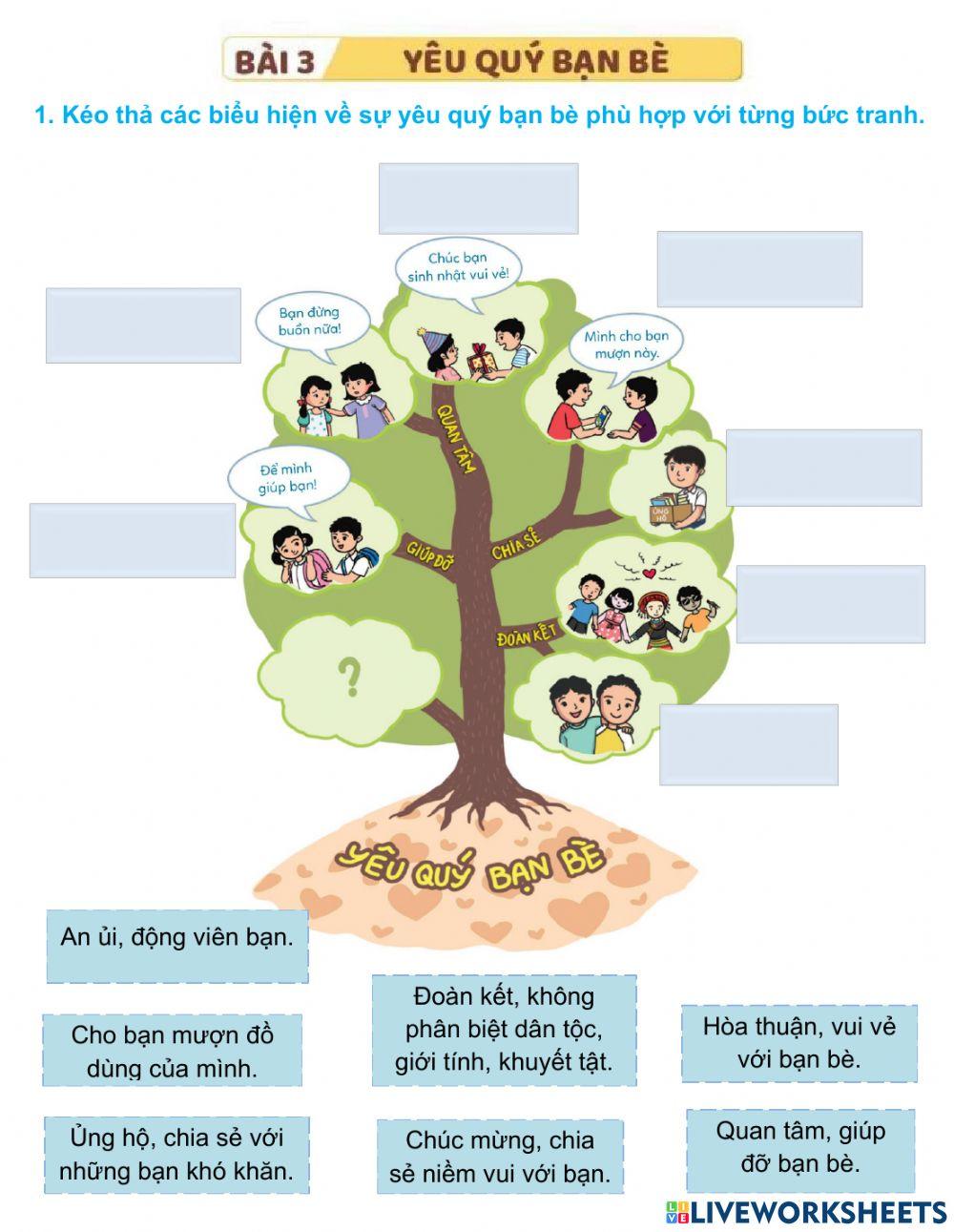 Bài 2 + 3: Kính trọng thầy cô giáo, yêu quý bạn bè