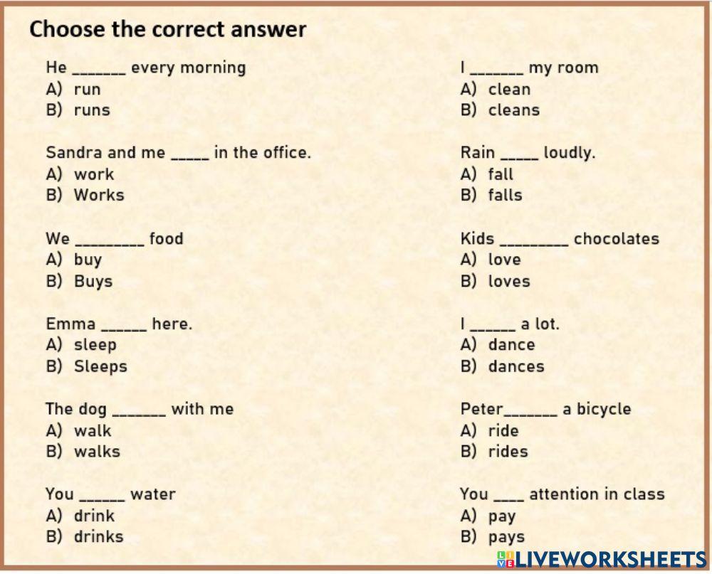 Affirmative simple present