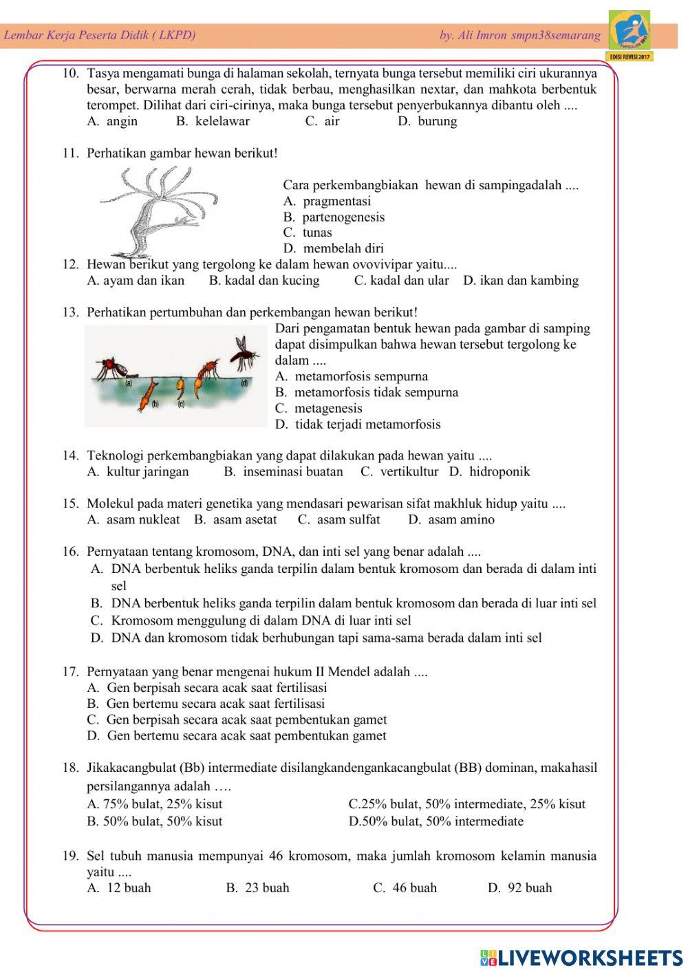 Latihan Soal IPA smt 1