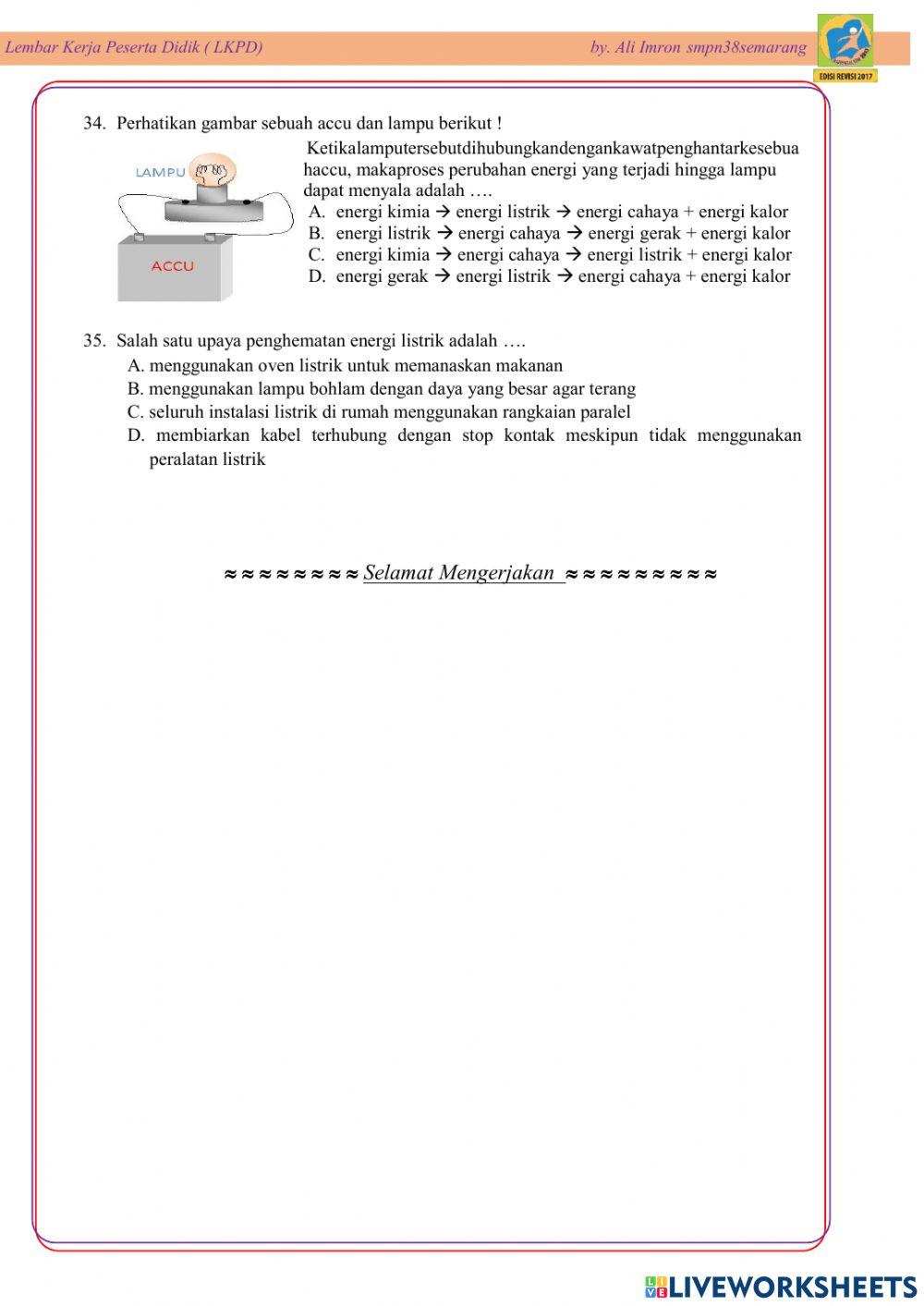 Latihan Soal IPA smt 1