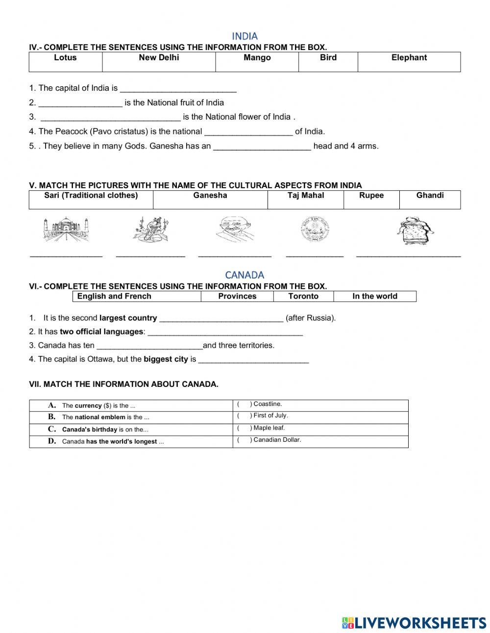 Third grade week 3 activity 2 -  cultural aspects in english speaking countries-