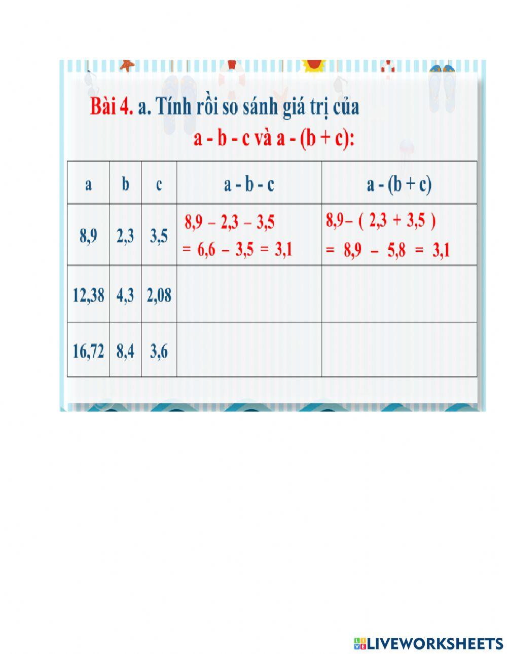 Toán bài 4 thứ tư t11