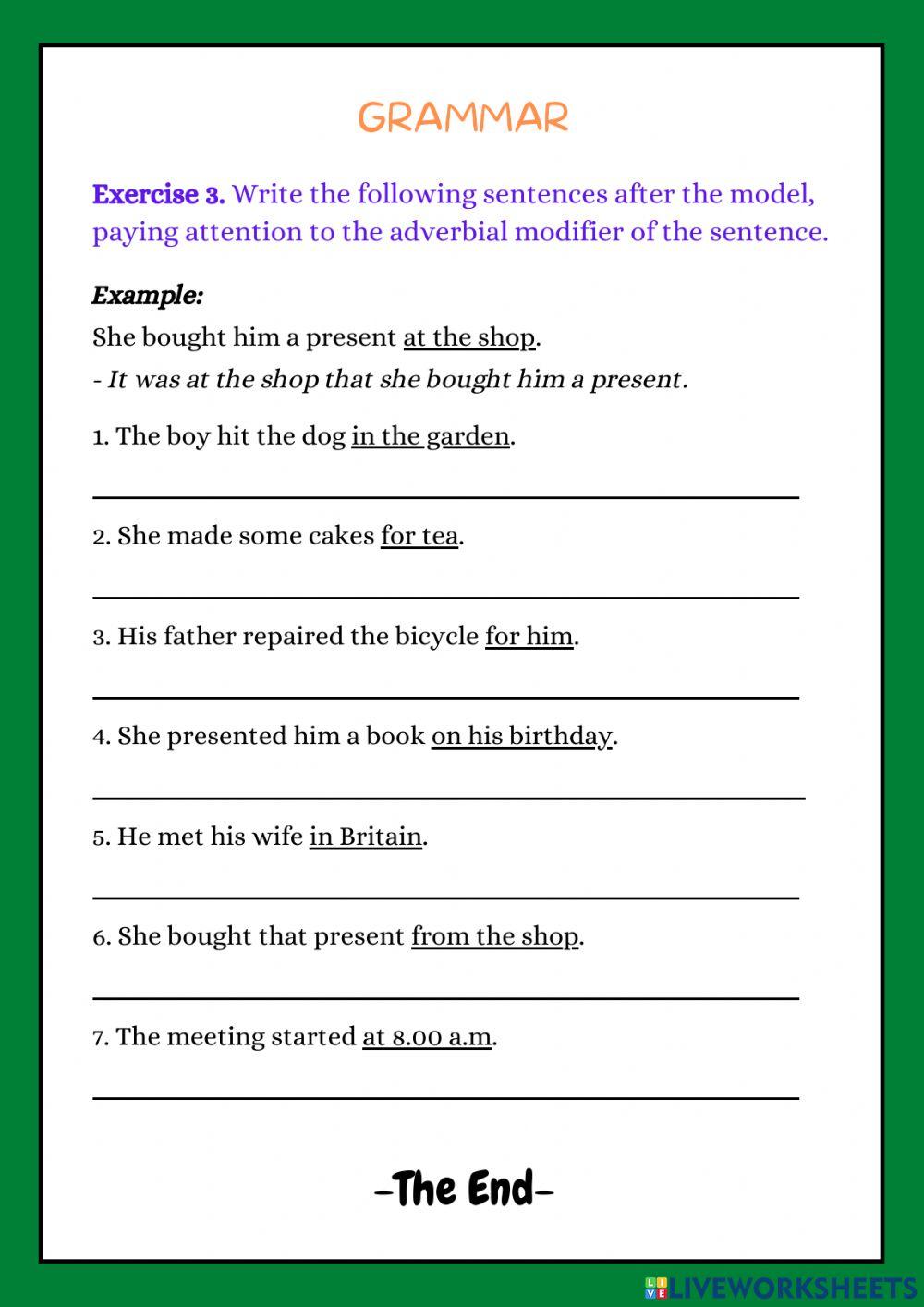 CALT SA1803 Language Focus (Phan Hoai Bao Tran) online exercise for
