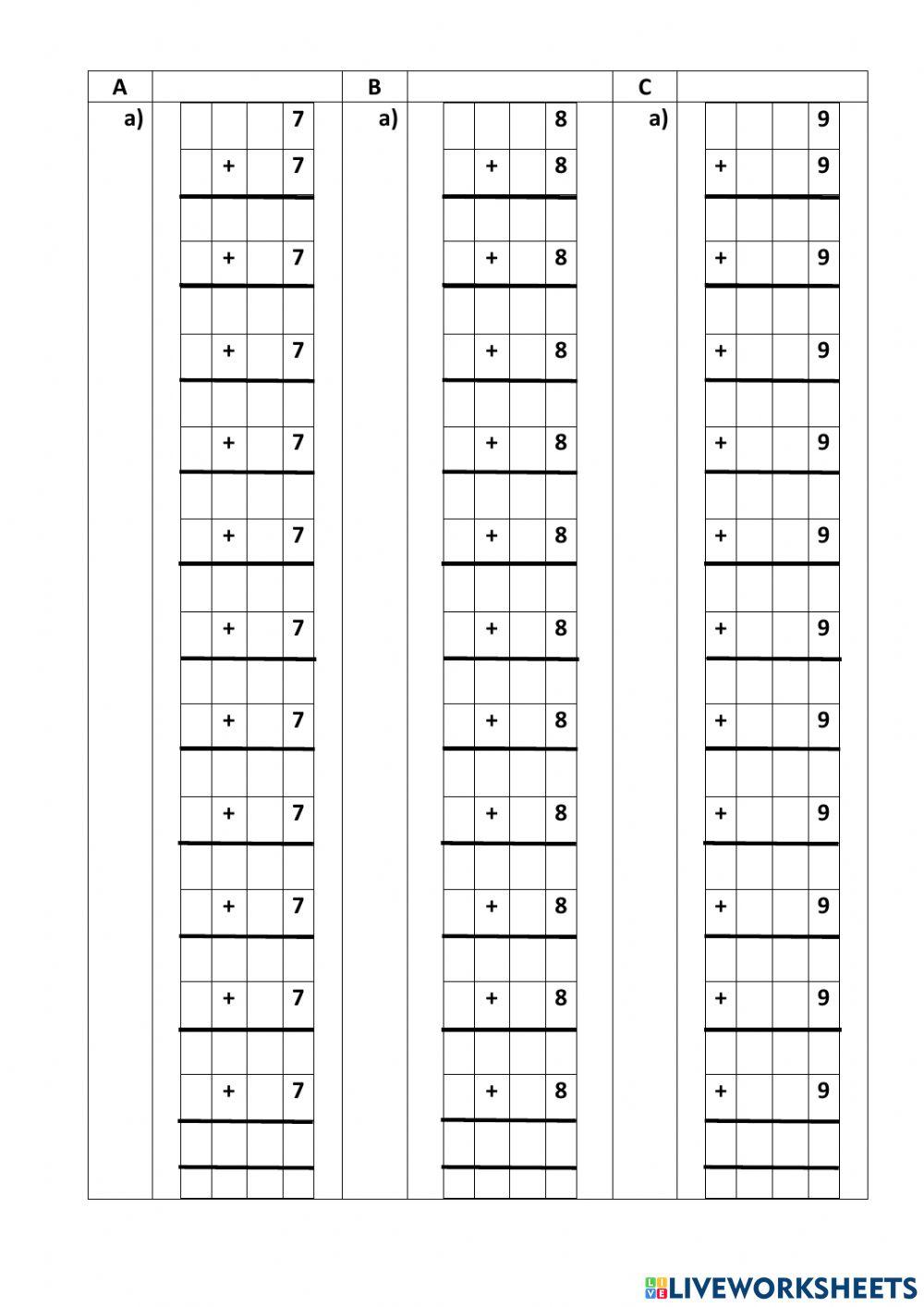 数学连加法练习1