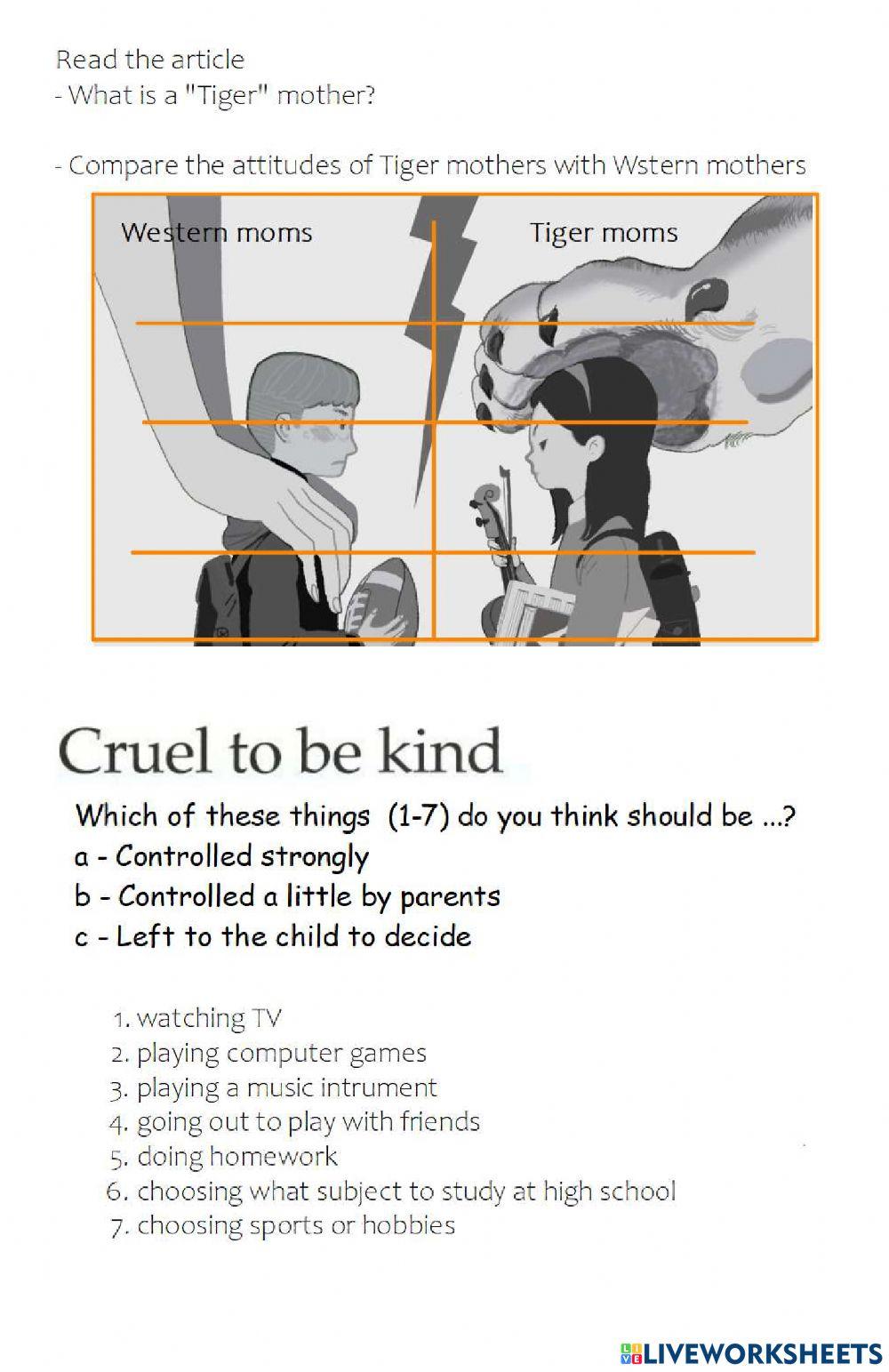 Cruel to be kind