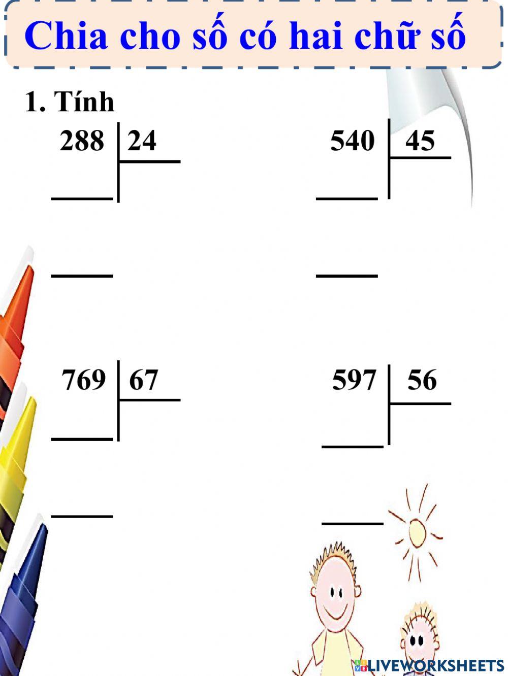 Chia cho số có hai chữ số