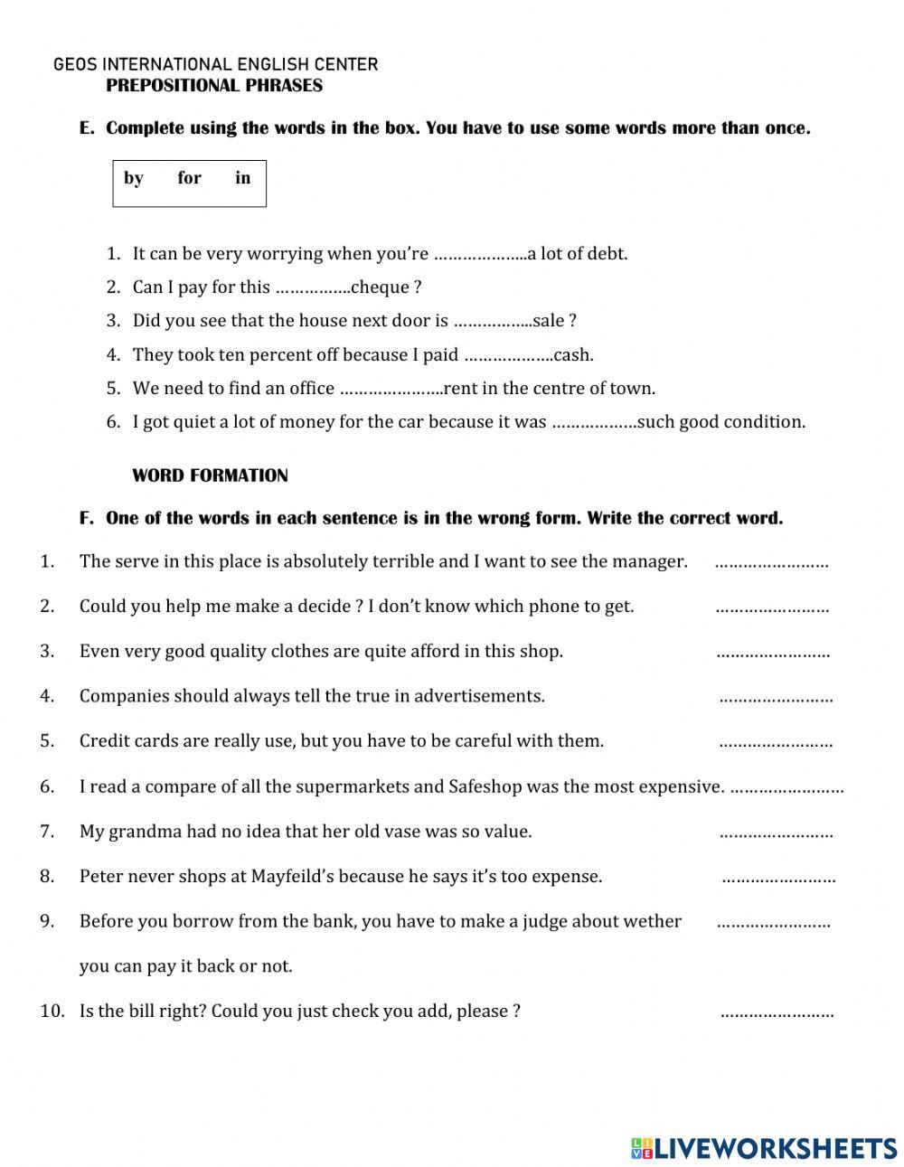 Vocabulary U15-Des B1