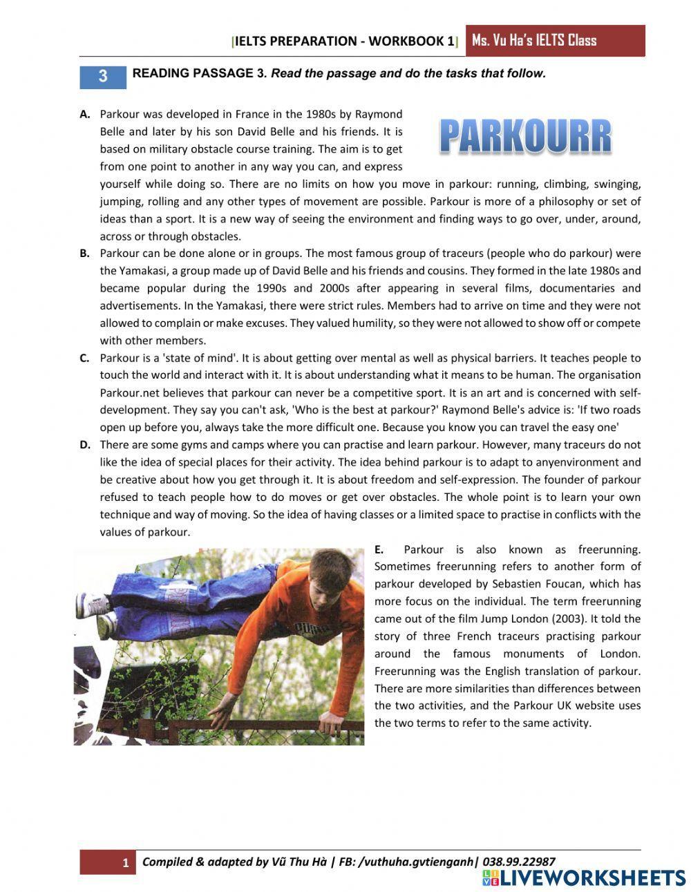 Unit 2-reading-parkour (mindset 1)