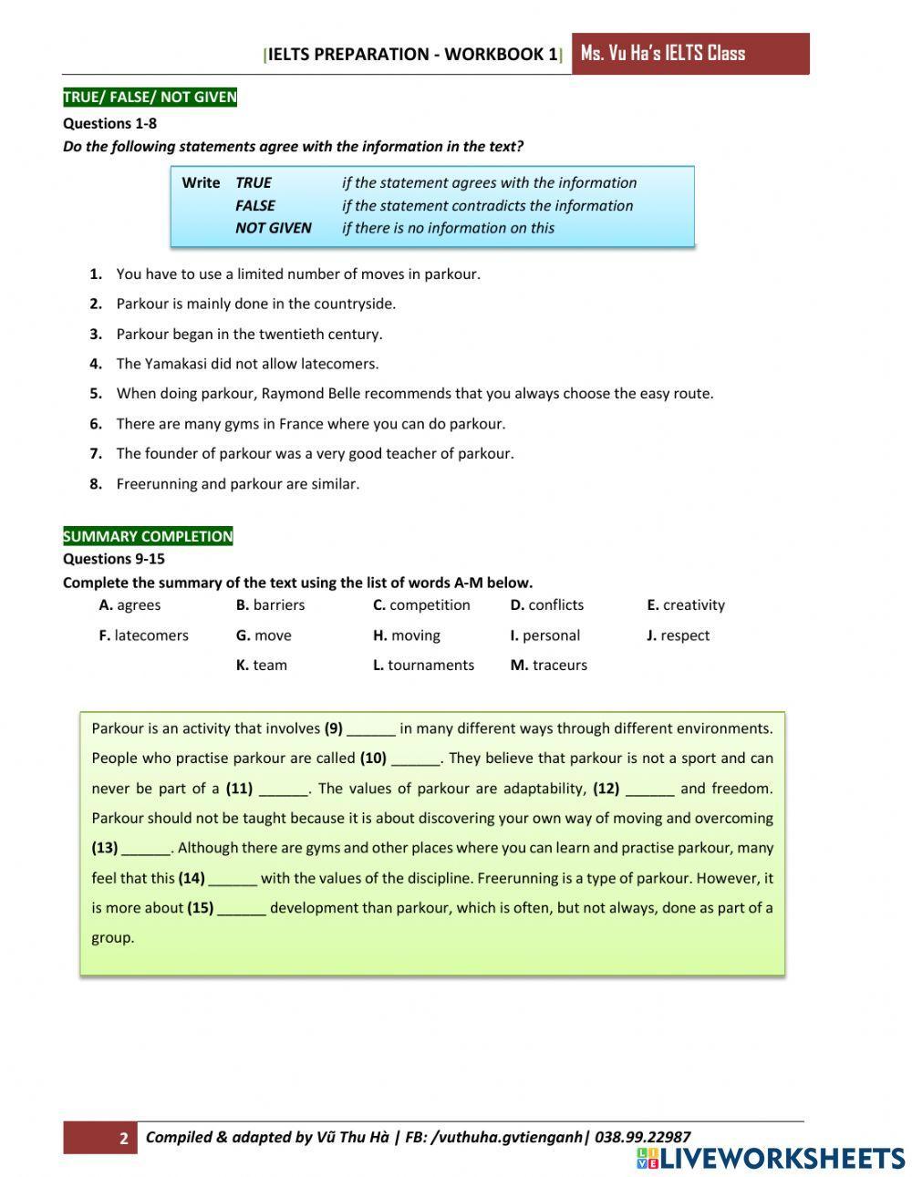 Unit 2-reading-parkour (mindset 1)