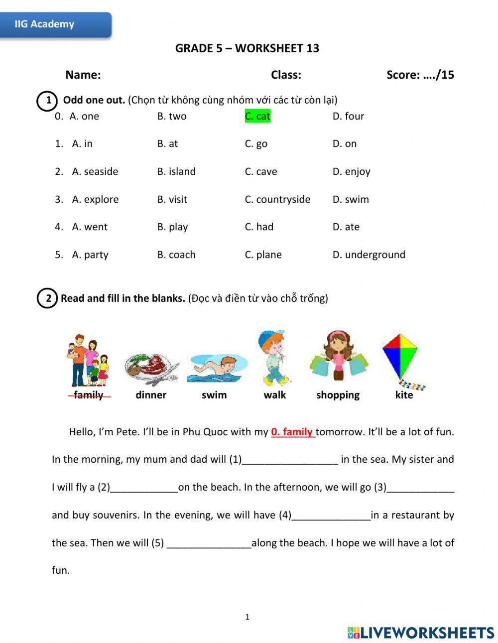 IIG-Grade 5-Worksheet 13
