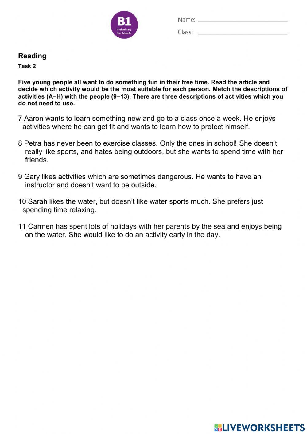 B1 GExp  Reading December 21