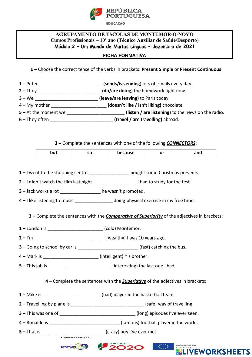 Formative worksheet