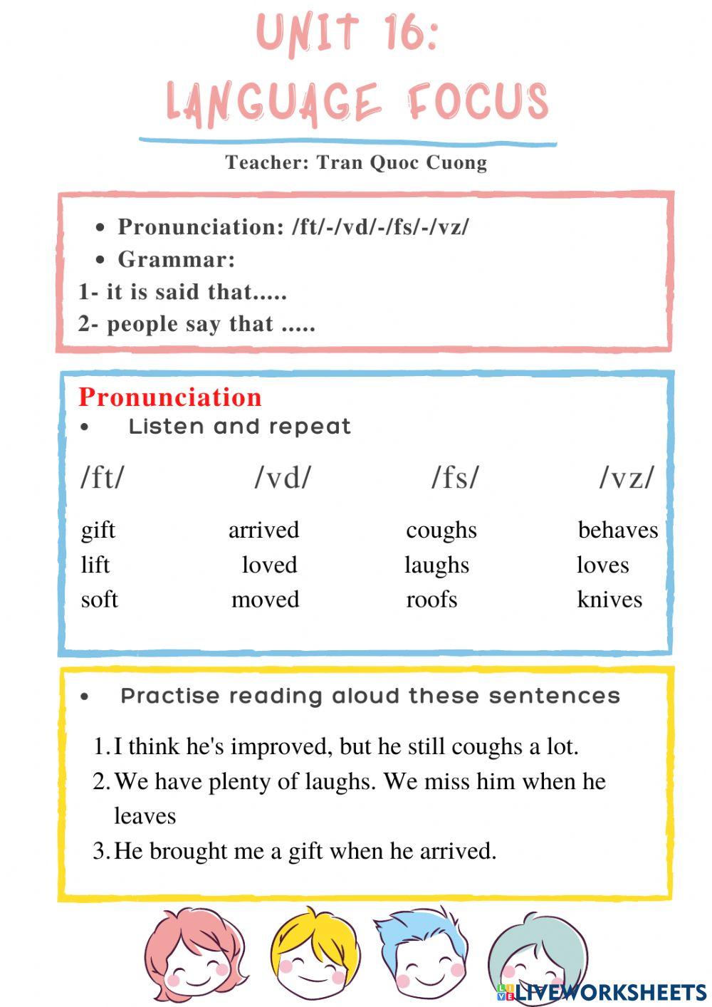 CALT SA1803 Language Focus (Tran Quoc Cuong) online exercise for Live