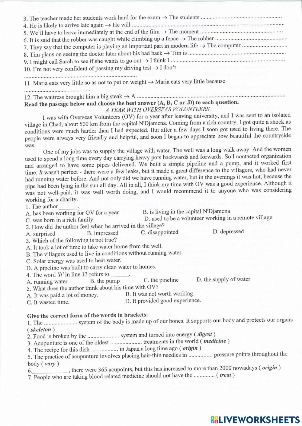 Y10 Review for final term 1 - HBT