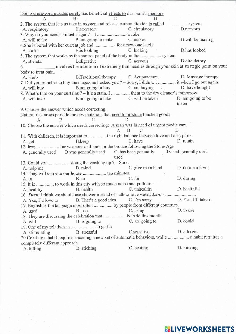 Y10 Review for final term 1 - HBT