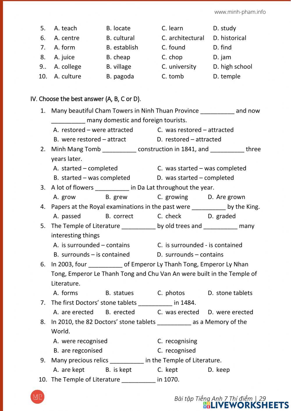 7 td u6 worksheet Live Worksheets