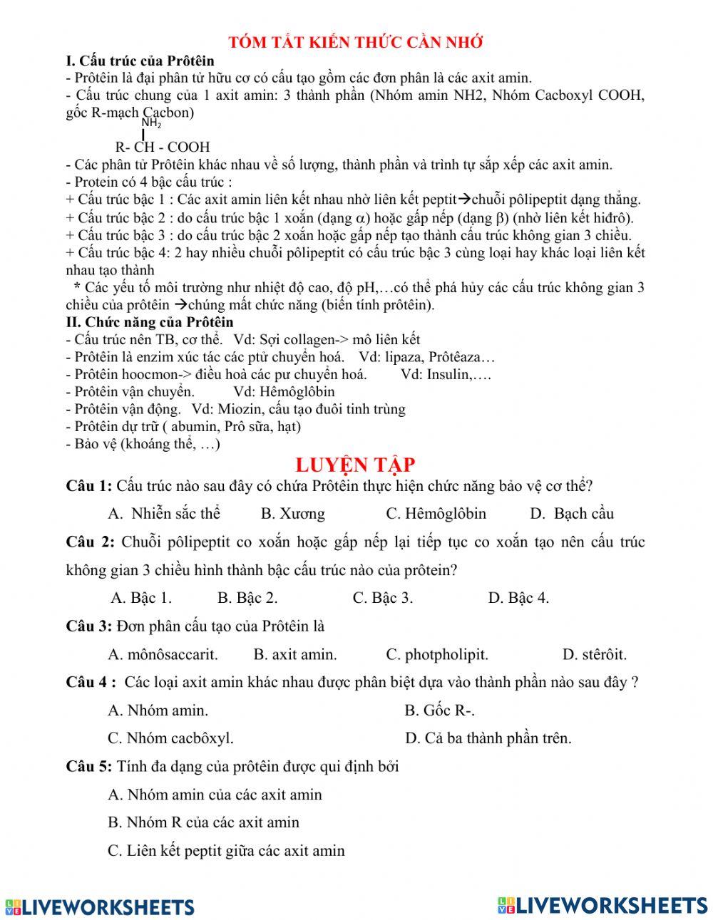 Ôn thi tnthpt môn sinh học