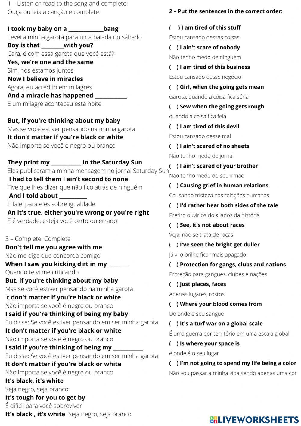 Song Black or White  by Michael Jackson