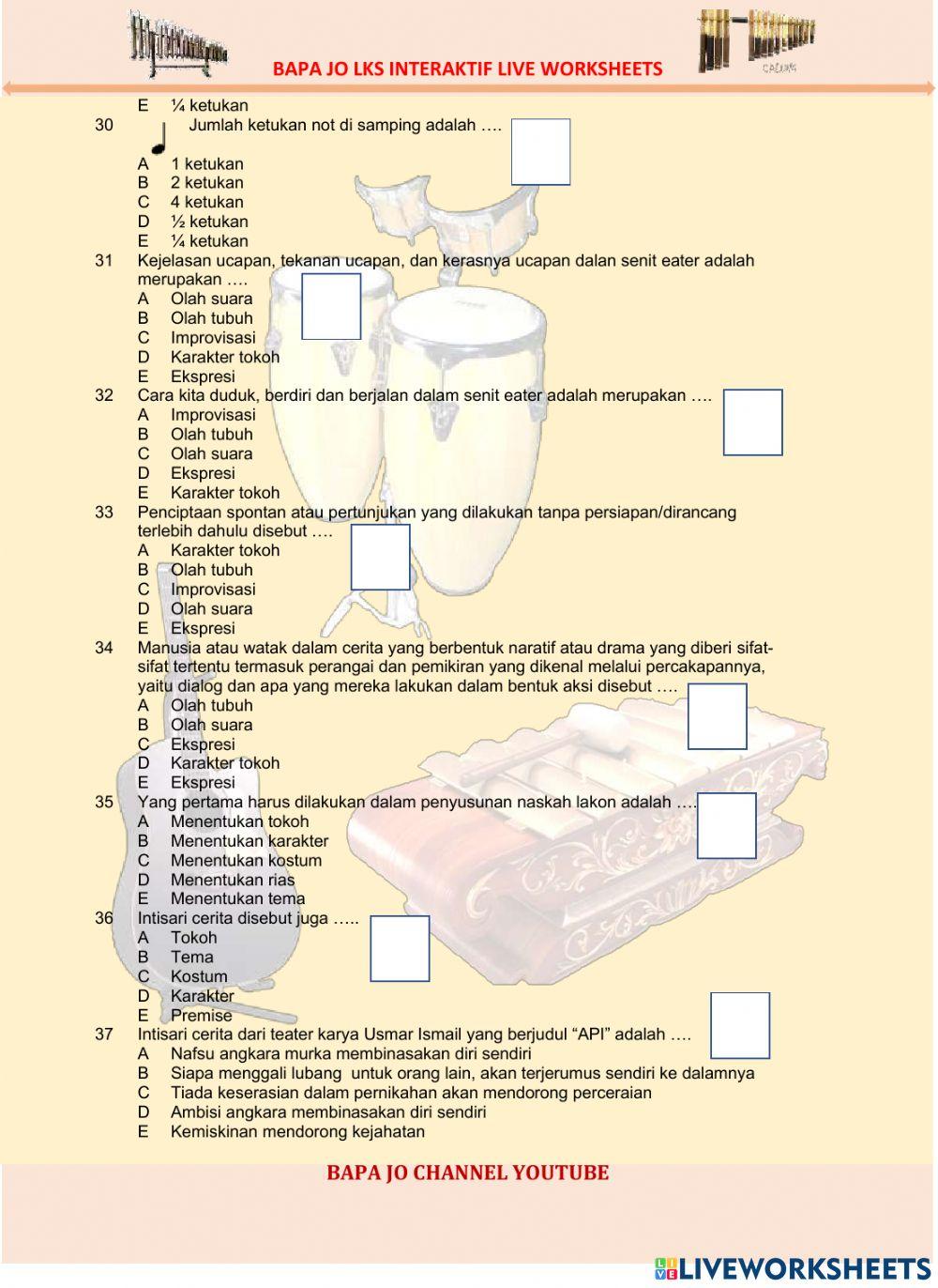 Pra pas ganjil seni budaya xi